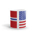 Norwegian American Flag Mug, Knitter Gift, Scandinavian Mug